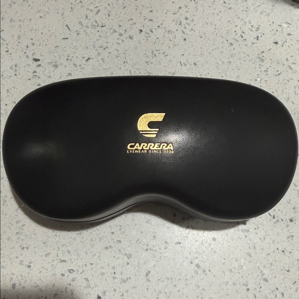 Carrera Black Eyewear Case with Gold Emblem